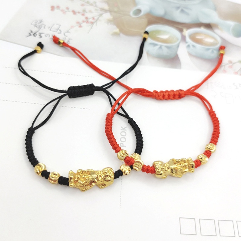 Siy 2 Pcs Gelang Tangan Tali Kepang Warna Merahhitam Untuk Pasanganpriawanita