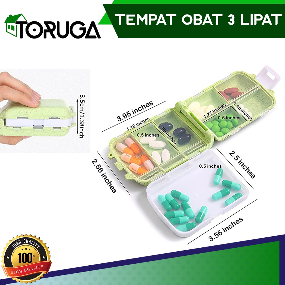 Kotak Obat Lipat 3  -Tingkat nordick P875 ( 8 sekat / Kotak )