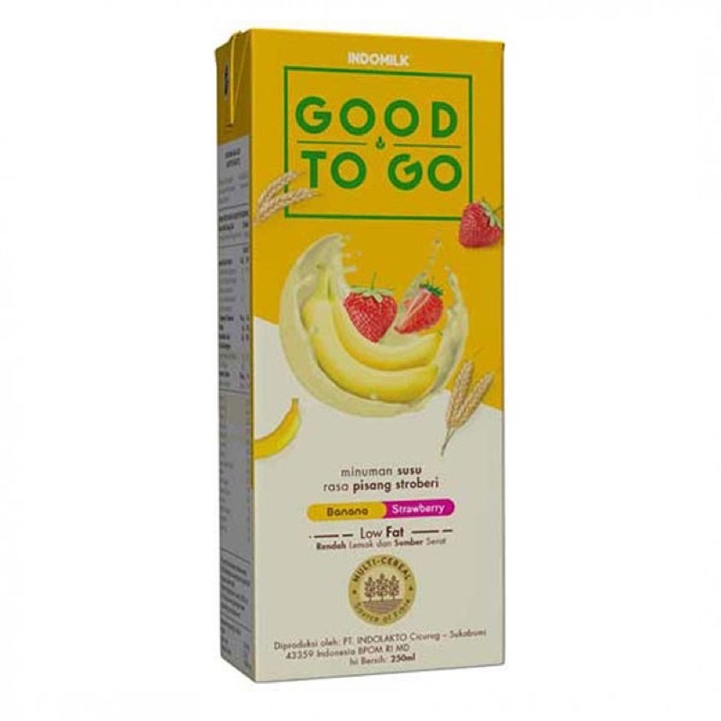 1 Dus / 24 pcs Susu Indomilk UHT Good To Go Banana Starwberry 250ml