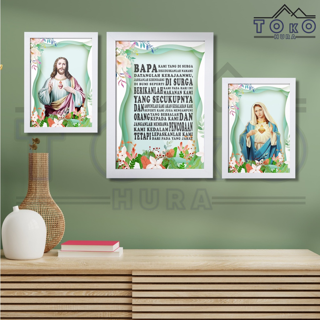 Walldecor Hiasan Bingkai Tuhan Yesus dan Bunda Maria / Katolik / Kristen
