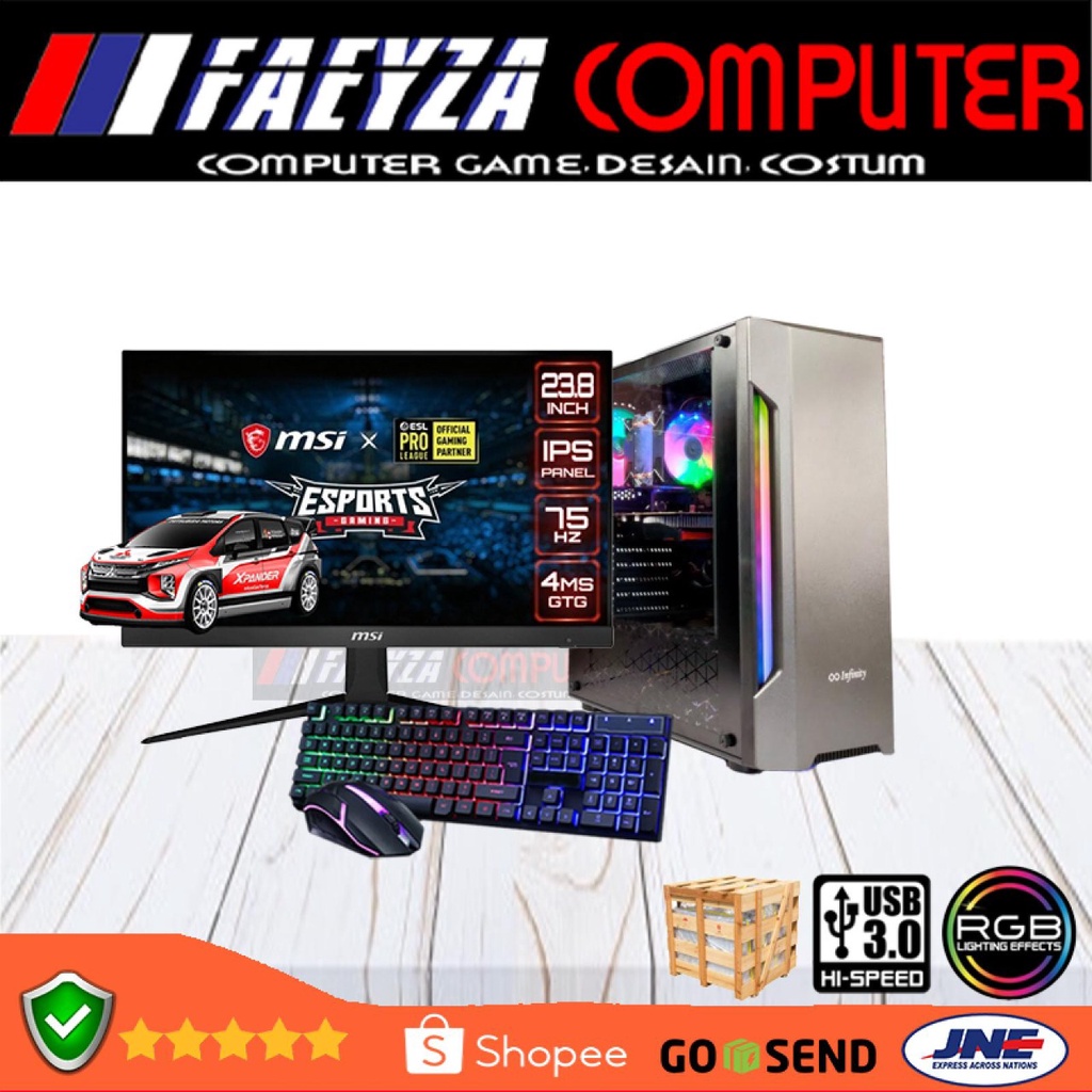 PC Gaming Fullset Intel Core I3 10105F Ram DDR4 16 Gb Vs VGA 4GB DDr5 Hemat Bergaransi