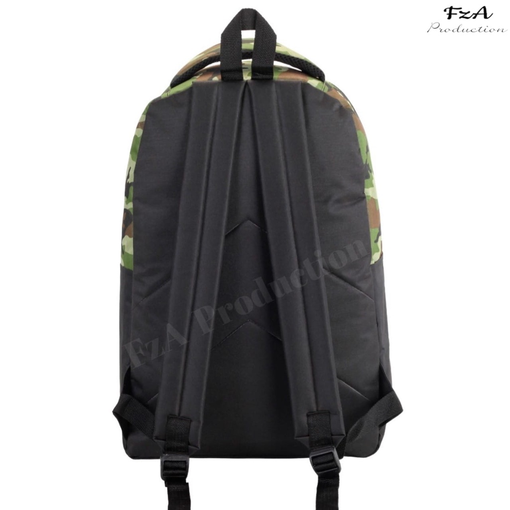 Tas Ransel Gendong Laptop Distro Sekolah Kuliah Pria Wanita Black Murah Original GRATIS Jam Tangan Dan Slempang