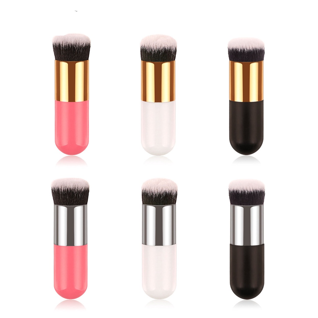 Set Brush Makeup Mini Dengan Pouch Untuk Eyeshadow / Bibir / Foundation
