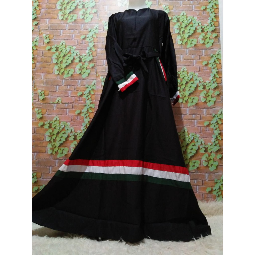 Gamis palestina warna palestine bendera palestin maxidress polos syari gaza khimar