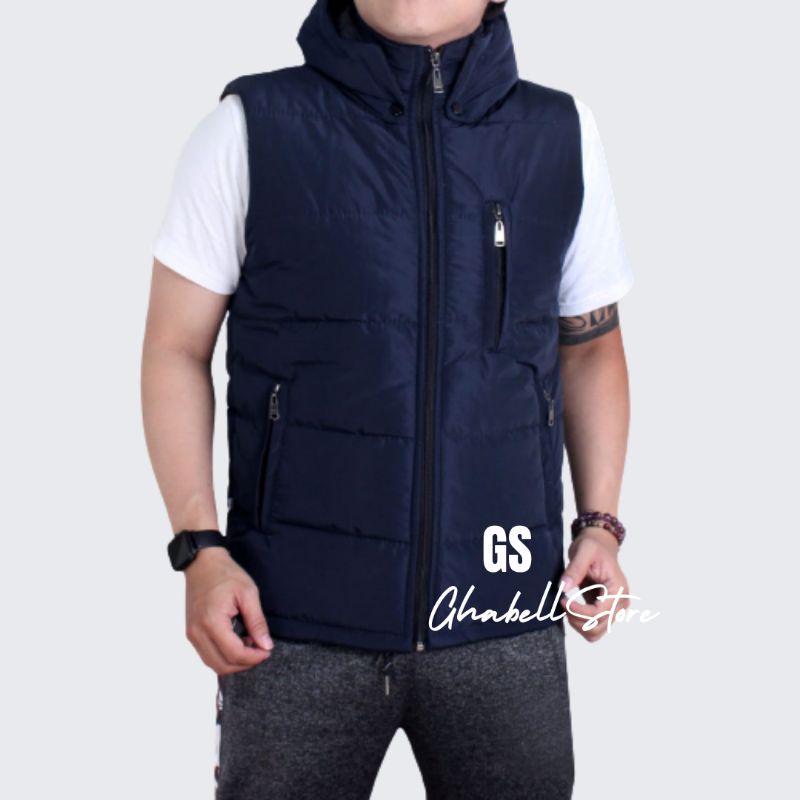 Jaket Rompi Parasut Pria Vest Motor Hoodie Anti Angin Pelindung Dada