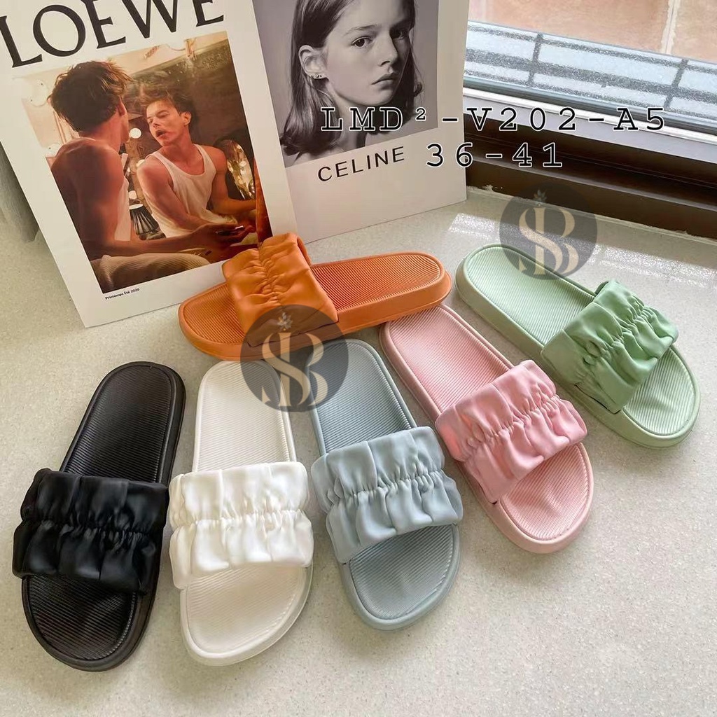 Sandal Jelly Serut Wanita Korea Import Karet Elastis Balance 202 - 6B CLDY / Sandal Selop Jelly SORAYA / Sandal Wanita Import V202-S6