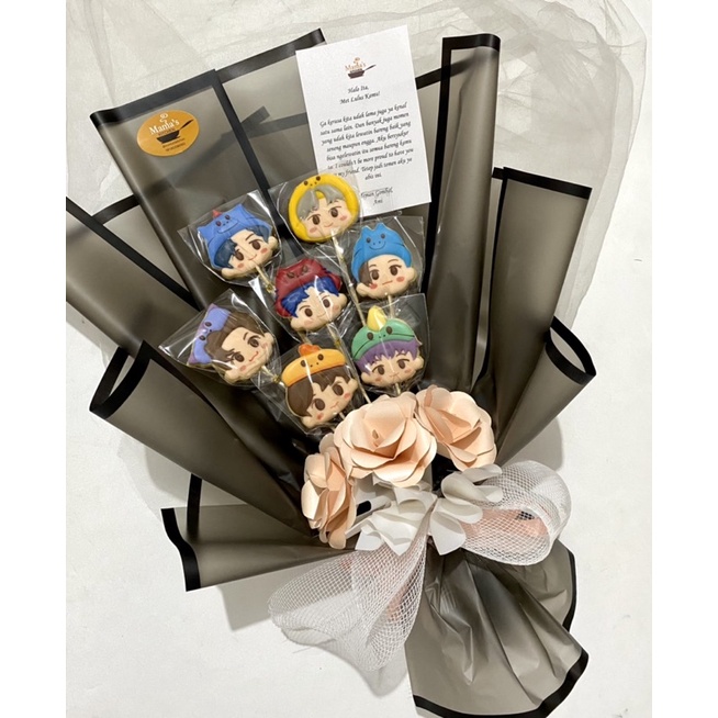 

NCT Dream Kpop Cookies Bouquet - (isi 7 pcs) Icing Cookies / Sugar Cookies / Decorated Cookies / Kukis Hias