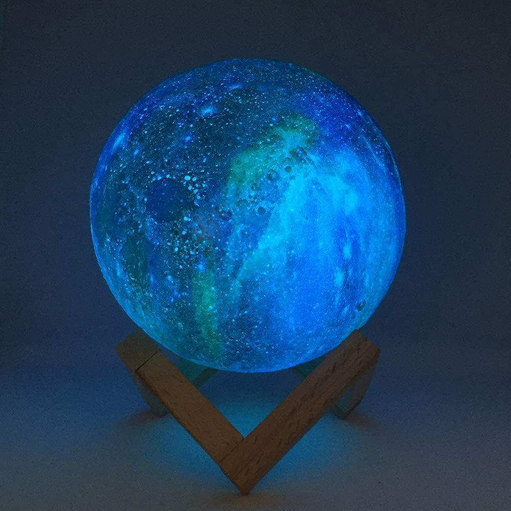 [HOME CREATIVE] Lampu Tidur Kamar 3D Lampu Bulan Moon Light 16 Warna - Lampu Tidur Bulan Galaxy - Galaxy Moon Light - Lampu Bulan Galaxy