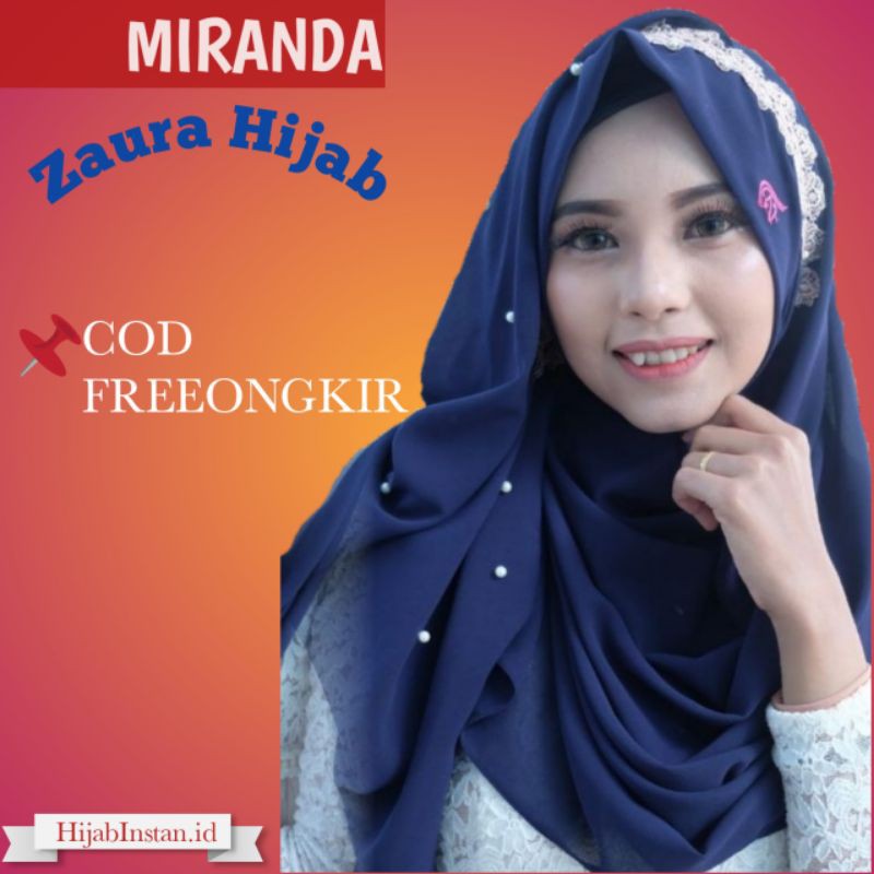Miranda Hijab Instant Zaura 100% ORI Kerudung Zaura Hijab Jilbab Instan Hijab Wanita Muslim cantik