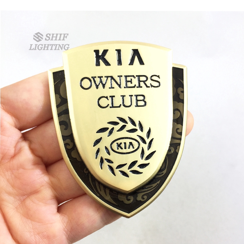 1Pc Stiker Emblem Logo KIA OWNERS CLUB Bahan Metal Untuk Dekorasi Mobil