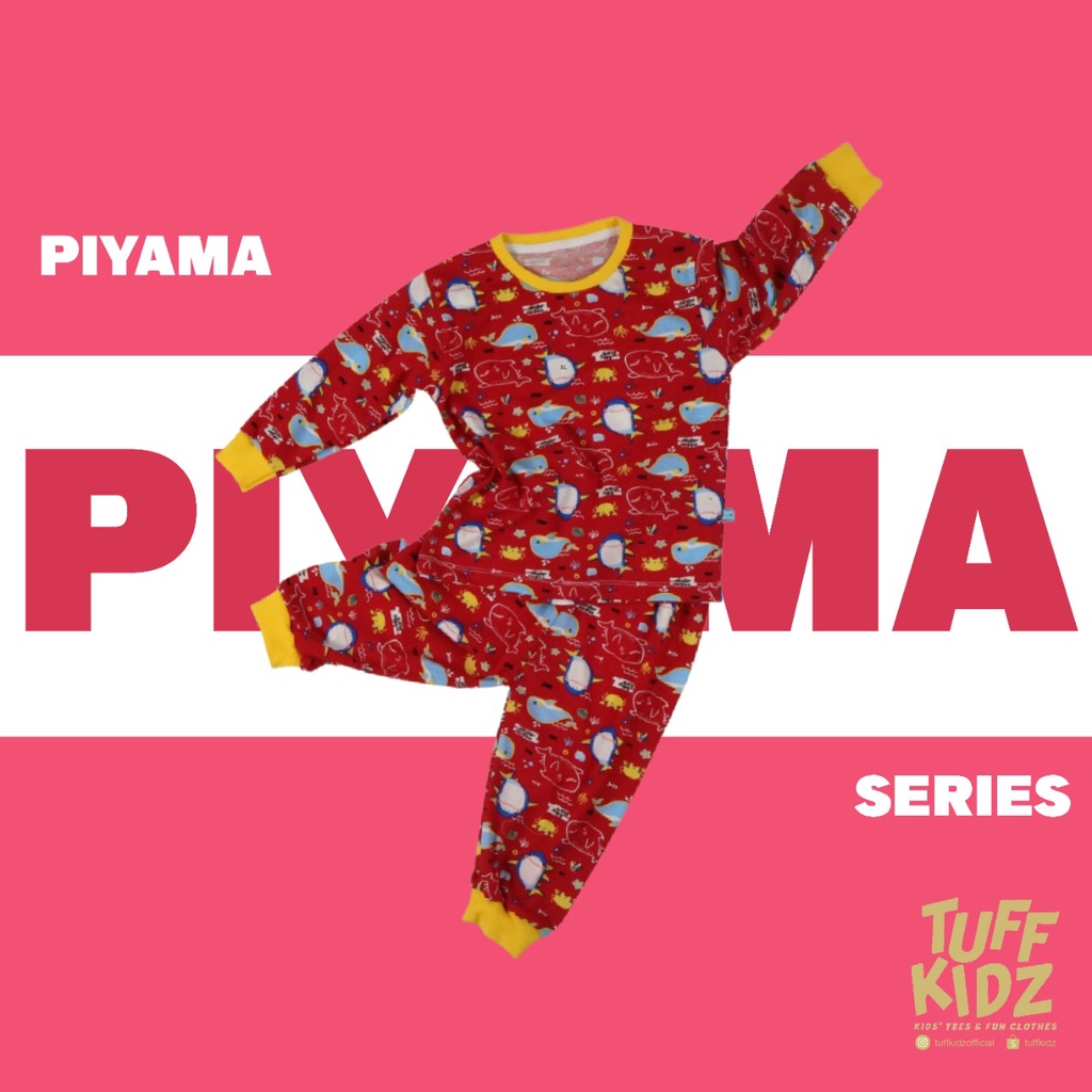 Tuffkidz - Setelan Piyama / Setelan Panjang [ Red Baby Shark ] Anak Perempuan / Laki laki | Printed 