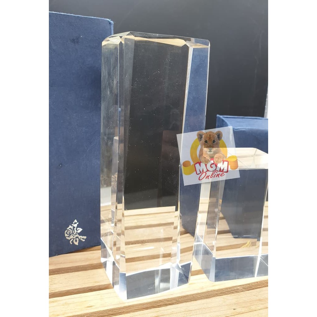 Balok kristal polos 15CM / Balok Crystal 3D Polos 15CM