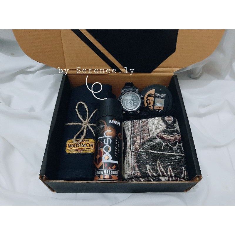 Hampers kado ulang tahun cowok / Hampers premium black edition / Kado anniversary cowok murah elegan