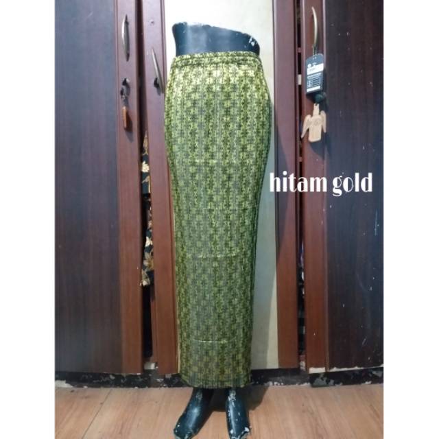 Rok songket plisket gramasi 2 warna