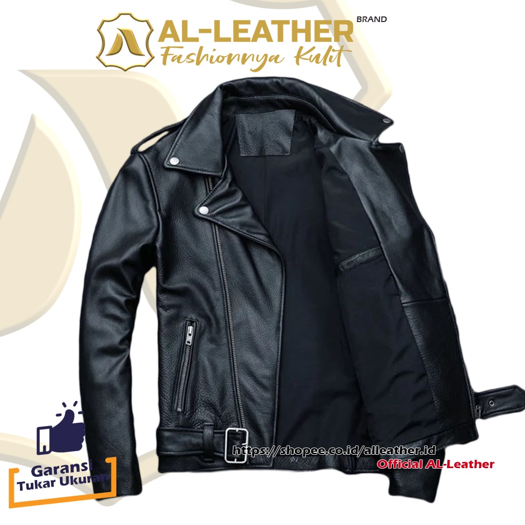 AL-Leather Premium Jaket Kulit Pria Ramones The changcuters Bigsize/Size S M L XL 2XL X3L X4L X5L
