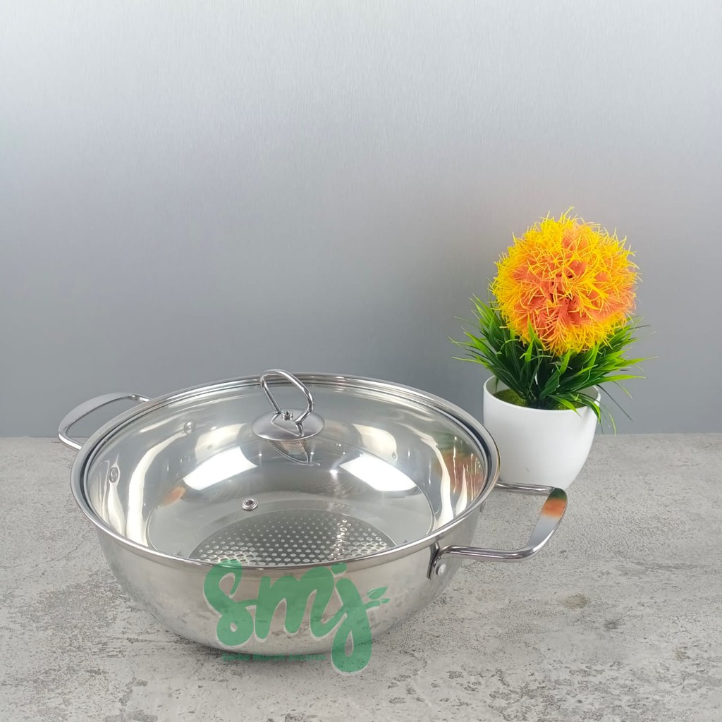 PANCI STAINLESS SUPER TEBAL-PANCI SHABU SHABU-STEAMBOAT HOT POT BAGUS MURAH