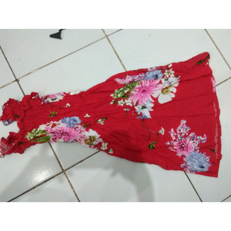 baju bali dress anak kerut karet dada sz L