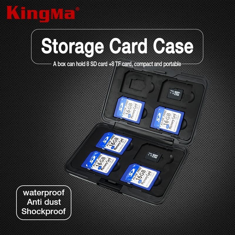 Memory Card Case 8 Slot Storage KINGMA for SD/TF Memory Card