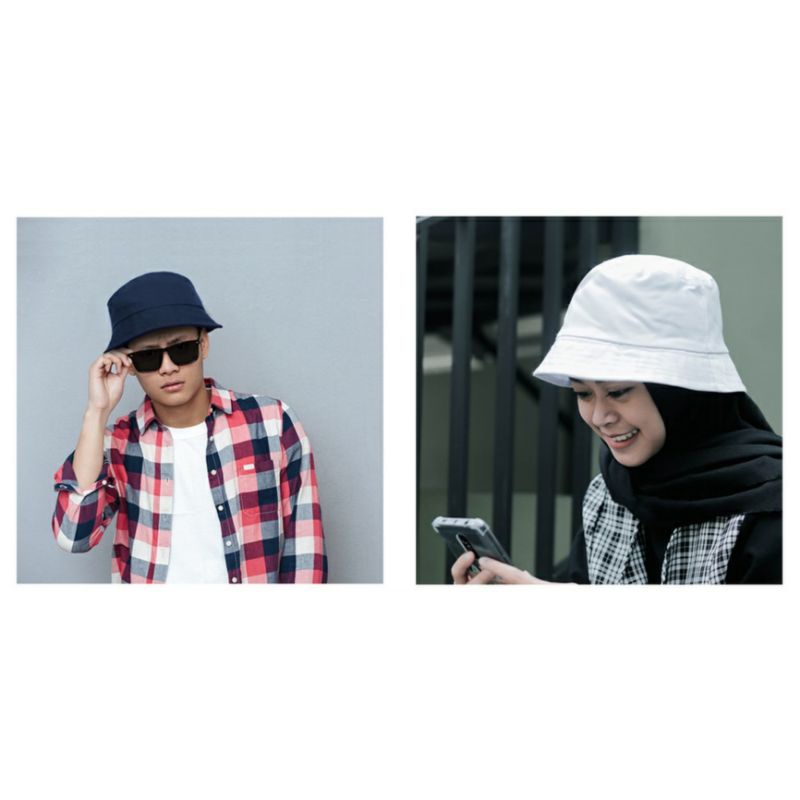 Ash shura Topi Bucket polos Warna murah pria / wanita