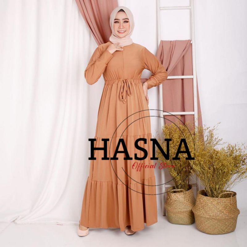 Gamis jersey polos tebal super murah kombinasi susun serut motif premium