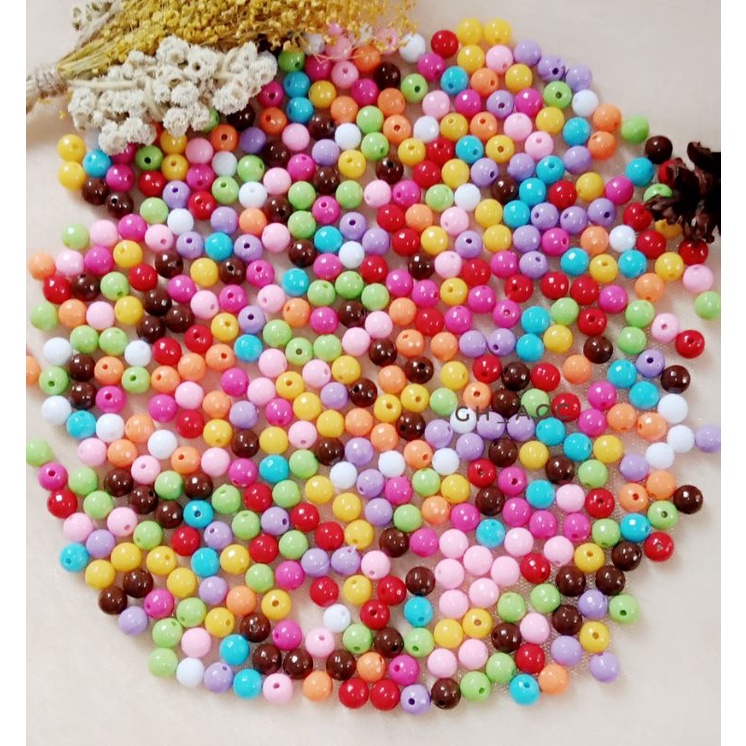 Monte Bulat Warna Warni Isi 14gram  +-50Pcs - Warna Campur- Manik-manik