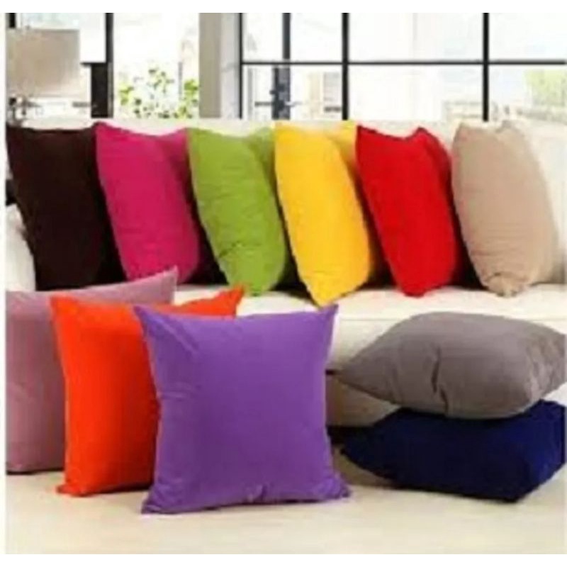 Sarung Bantal Sofa premium  Embos polos uk 40x40 dan 50x50 Cm  Pakai Resleting (satuan)