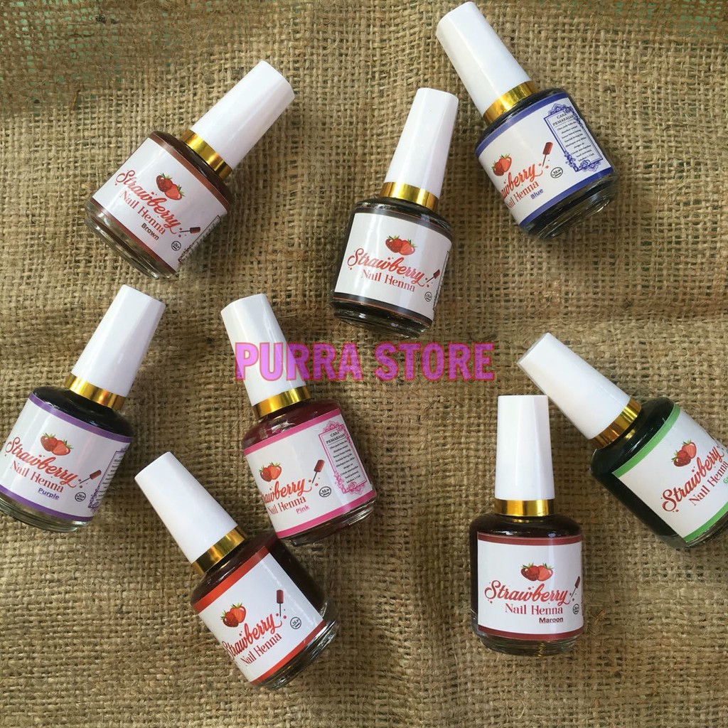 Strawberry Nail Henna Kutek Sah Buat Sholat Kecantikan Shopee