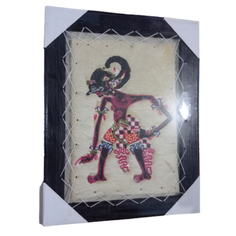 PAJANGAN LUKISAN WAYANG KULIT WERKUDARA UKURAN 45 x 35 cm - DEKORASI RUMAH MURAH