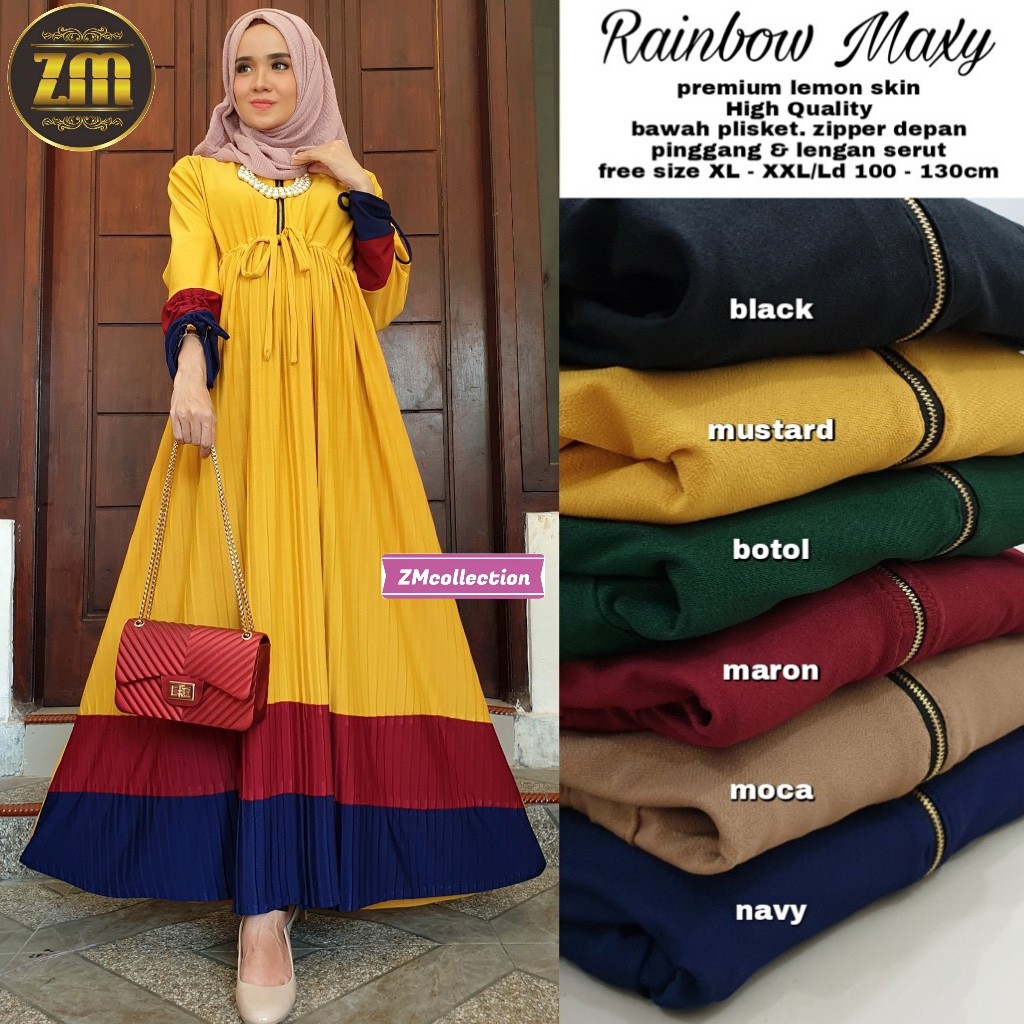  Gamis  Jumbo Gamis  Big  Size  LD 100 130 cm Rainbow Maxy 