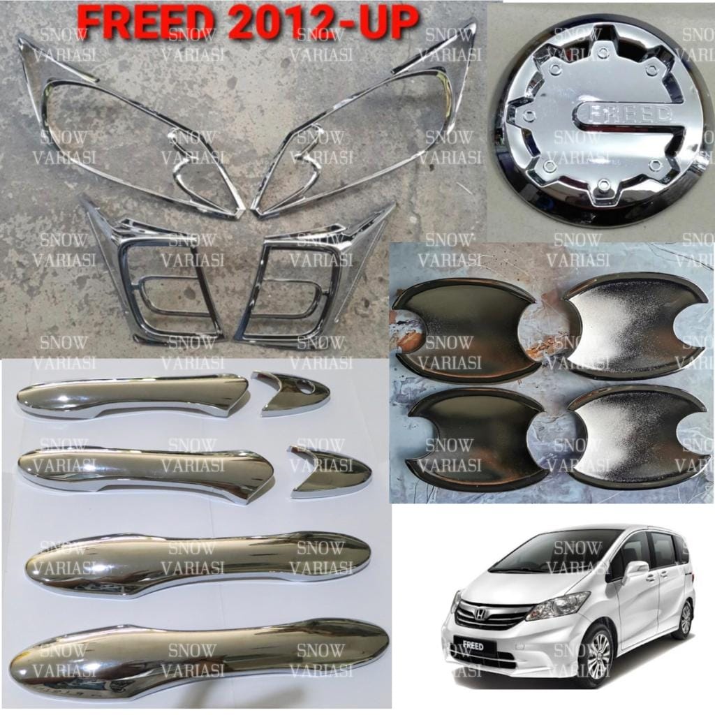 Paket Garnish Depan Belakang Outer Handle Tank Cover Honda New Freed Chrome