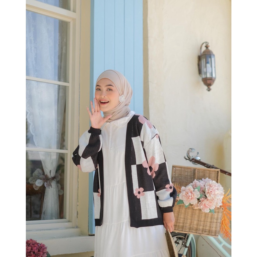 Cardy Flower Lola / Cardigan Rajut Wanita / Premium Cardigan / Cardigan korea style - Cardigan Urban Flower