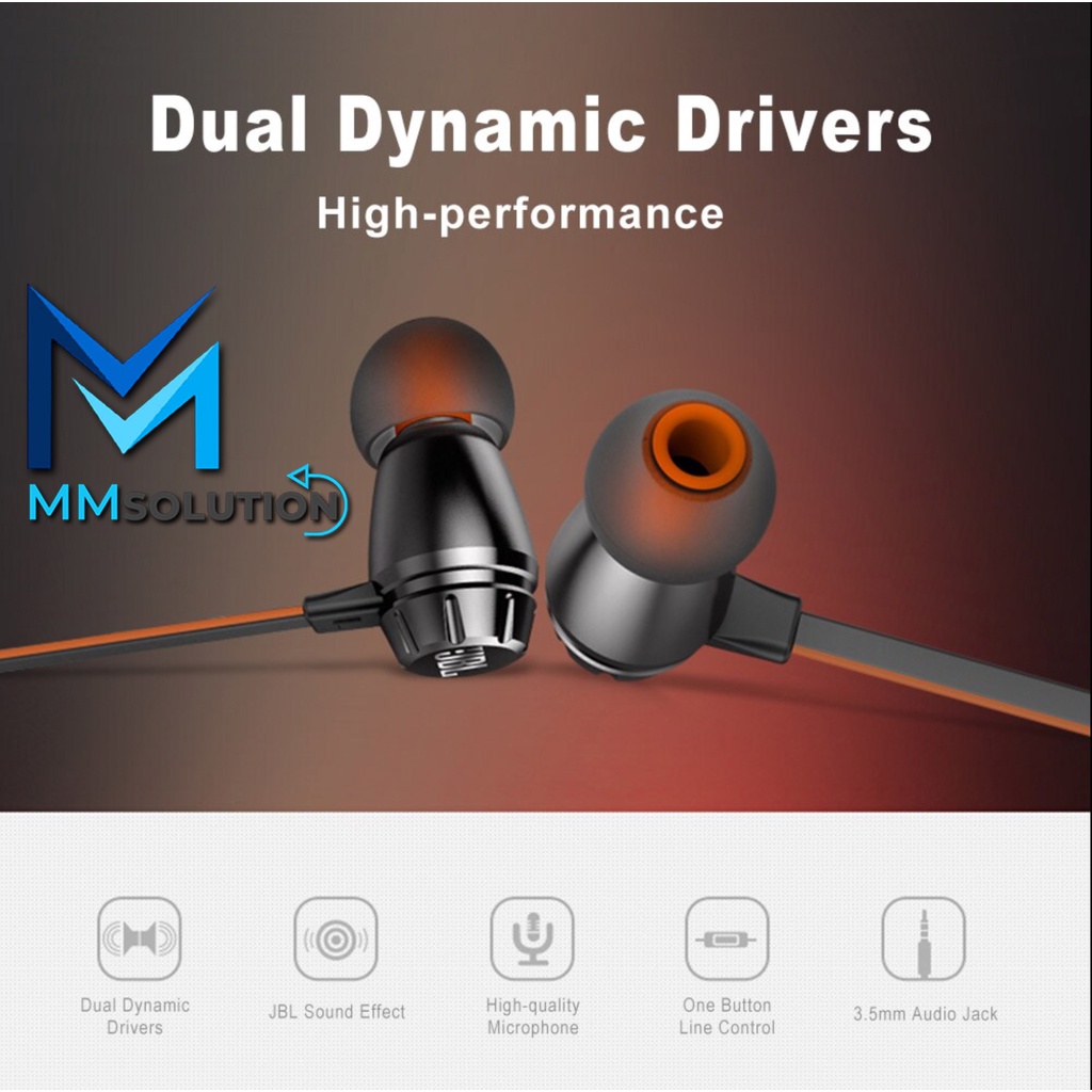 JBL Earphone T380A Dual Driver Stereo in ear Headphone Original