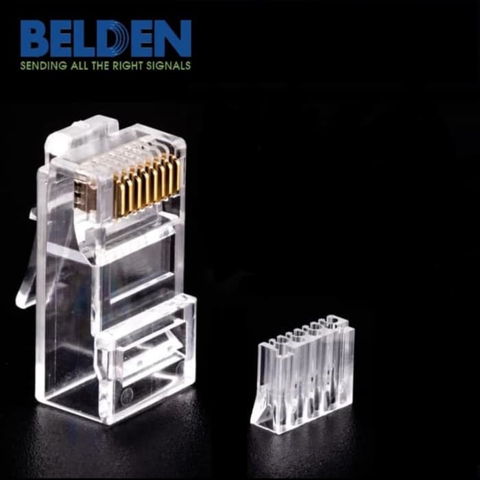 Konektor RJ45 BELDEN Modular Plug UTP Cat.6 AP700008 ASLI | Cat6 isi 50 pcs untuk kabel LAN