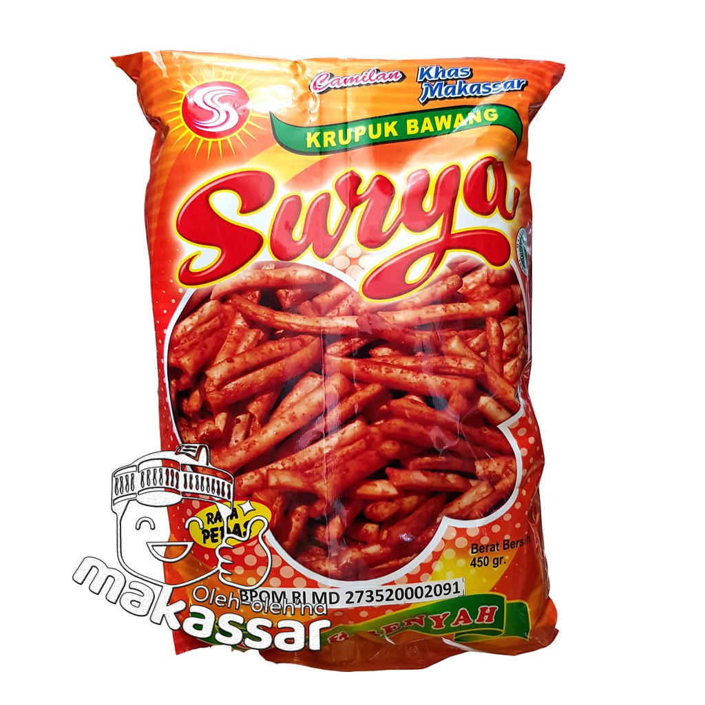 

Kerupuk Bawang Surya 450 gram (Oleh-Oleh asli khas Makassar)