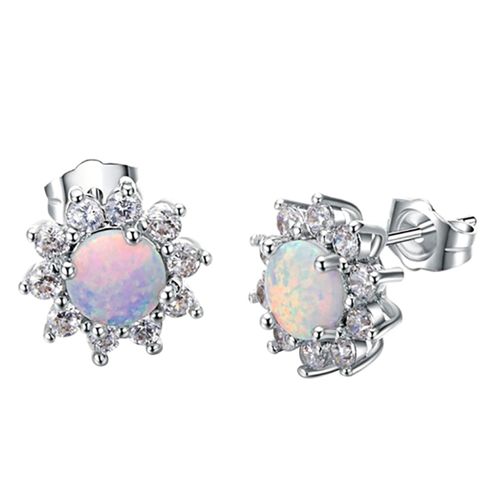 Hu Hu Hu Hu Hu Alat Bantu Pasang Kacamata♡ Anting Tusuk Bentuk Mahkota Opal Imitasi Untuk Wanita