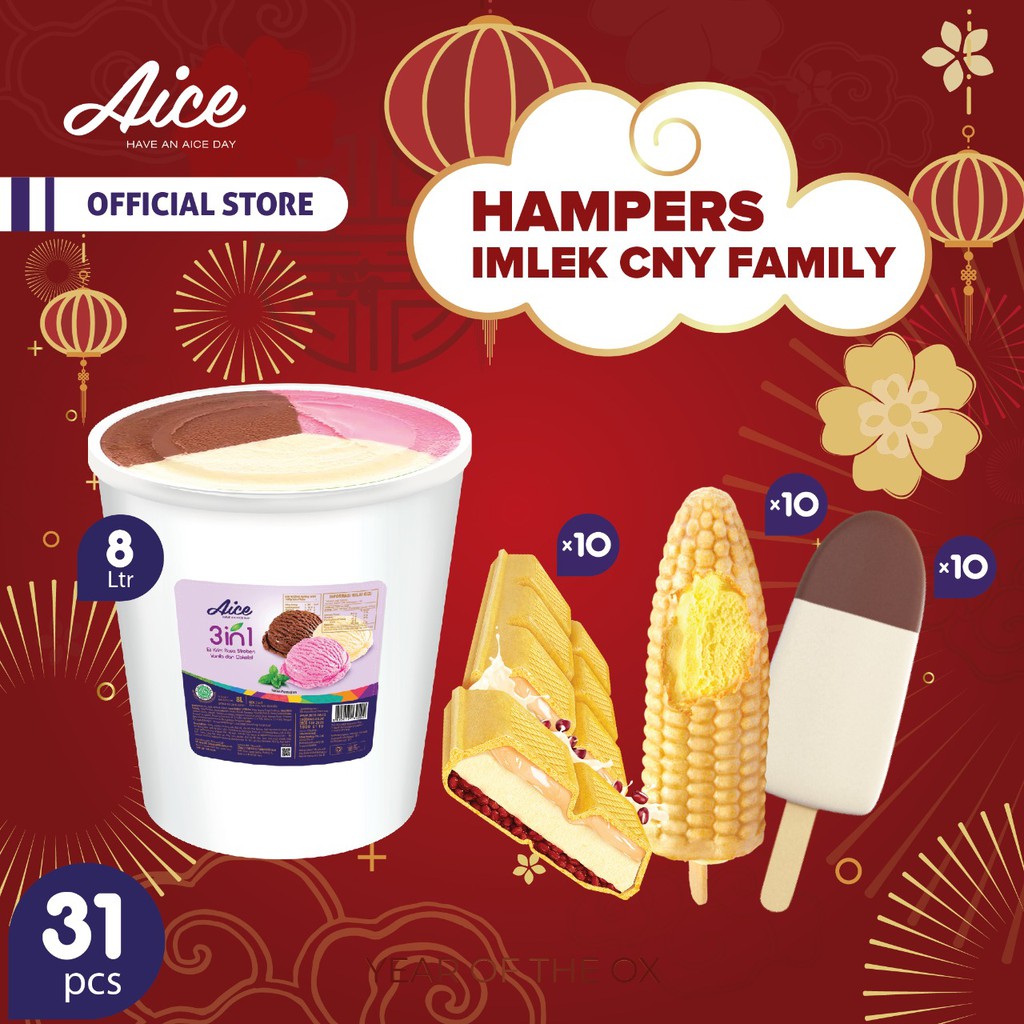 

Paket Hampers Imlek CNY Family Eskrim Chinese New Year Aice Ice Cream total 31 pcs Es Krim