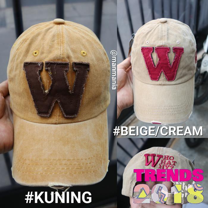 Topi import w baseball snapback cewek cowok - Kuning