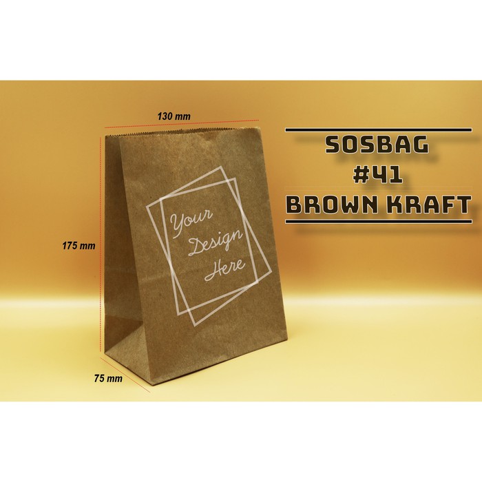 

PAPER BAG - KODE 41 - BROWN KRAFT - KANTONG KERTAS KENTANG ROTI - 100 PCS