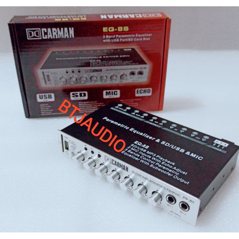 PRE AMP/PREAMP/PARAMETRIC EQUALIZER CARMAN (MIC KARAOKE+USB+SD CARD)