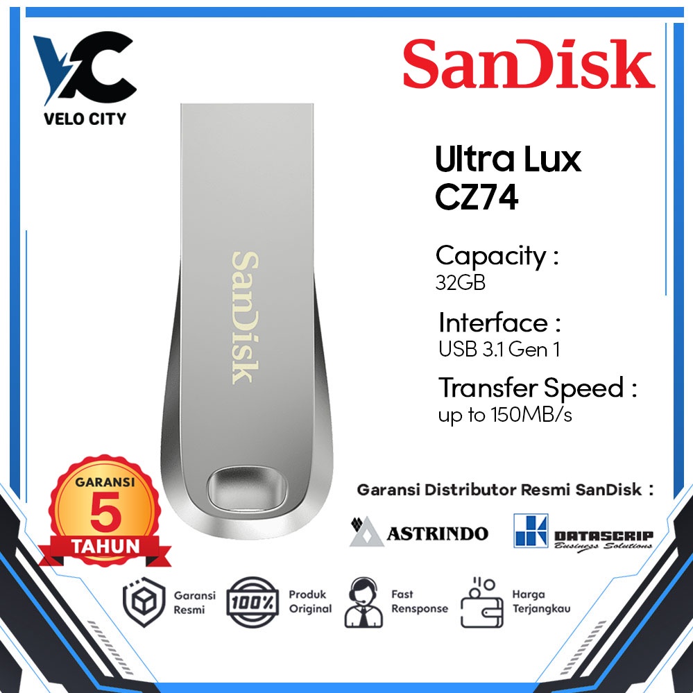 Flashdisk 32GB Sandisk Ultra Luxe ™ Flash Drive USB 3.1 / Flashdisk CZ74 - 32GB