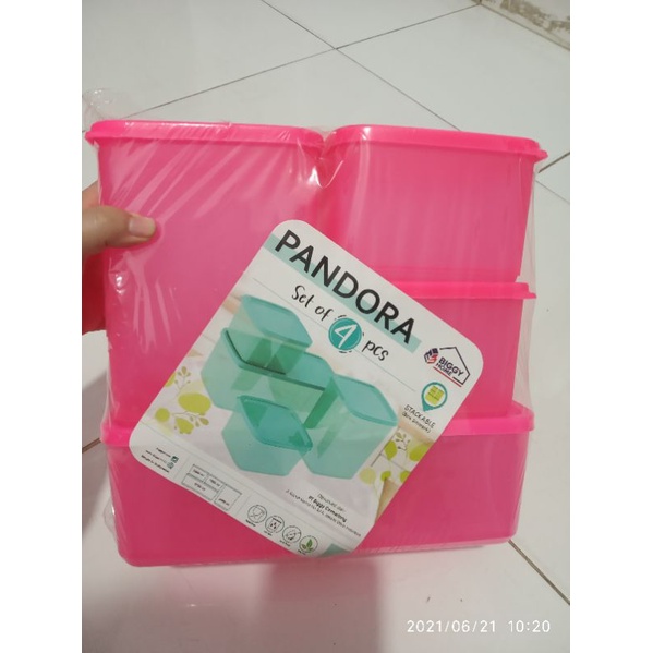 Pandora sealware set 4 in 1/kotak toples kedap udara/sealware plastik set Biggy home plast