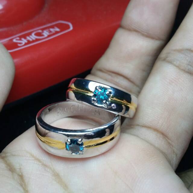 CINCIN KAWIN TERMURAH BERSERTIFIKAT EMAS DAN BERLIAN BIRU ASLI