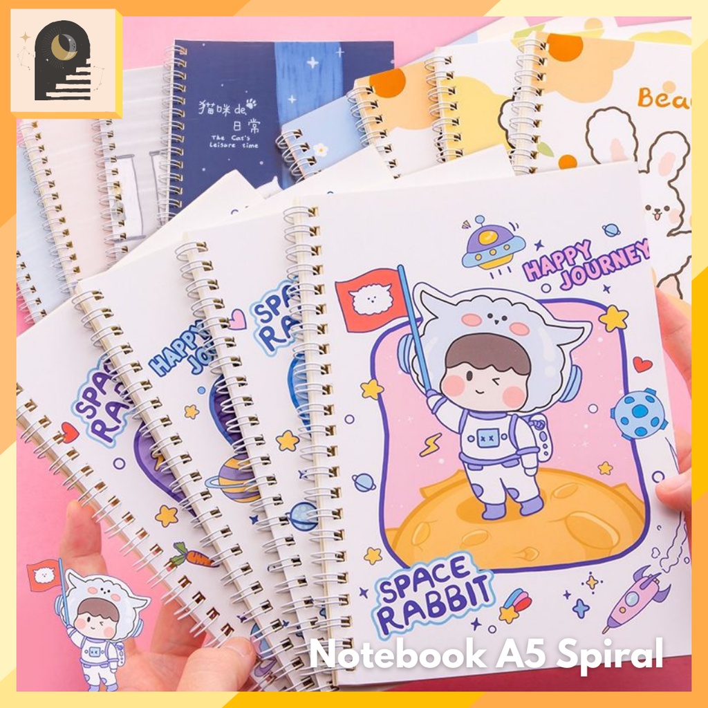 

Either.id - Notebook A5 Buku Tulis Spiral Motif Lucu Aesthetic Garis Buku Catatan