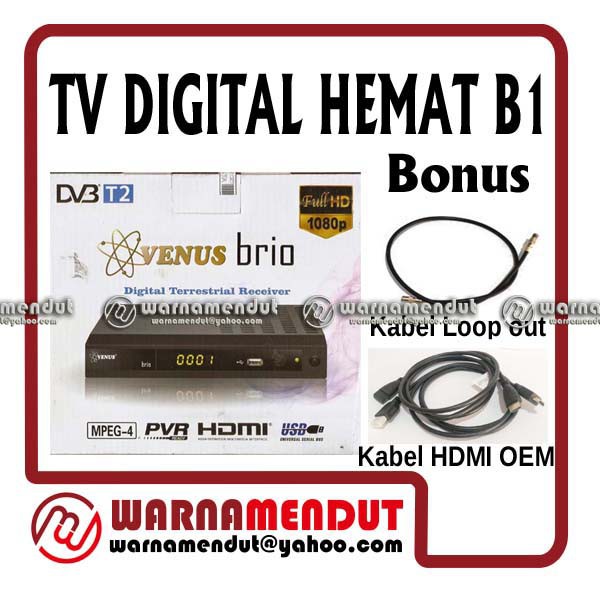 Digital TV DVB-T2 sTB VENUS BRIO dengan Loop out dan HDMI Ekonomis