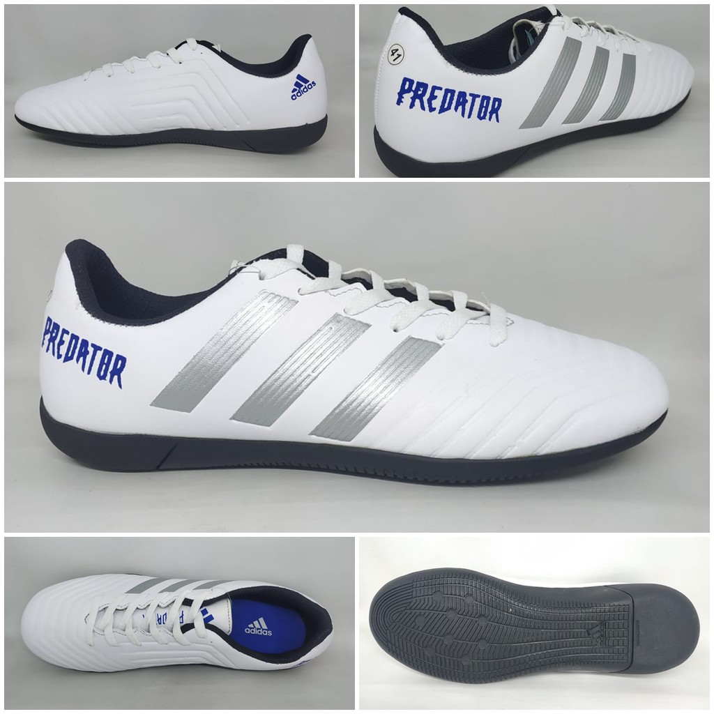 Sepatu Futsal Dewasa Adidas Predator Putih Biru List Hitam Terbaru Murah