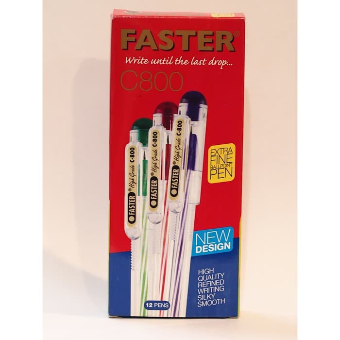 

Faster Ballpoint /Pulpen C800 , 0.7mm isi 12 pcs- Black