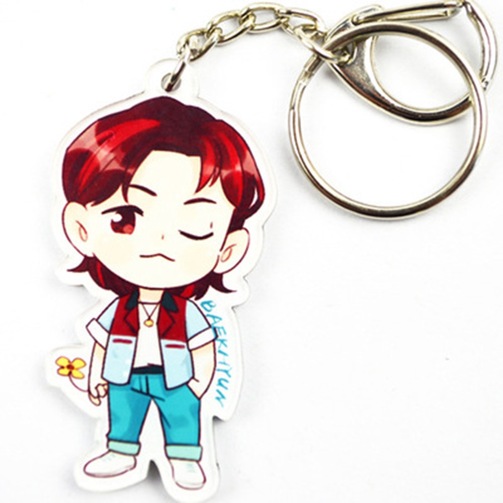 1pc Gantungan Kunci Desain Kartun Exo Lucu Bahan Akrilik Untuk