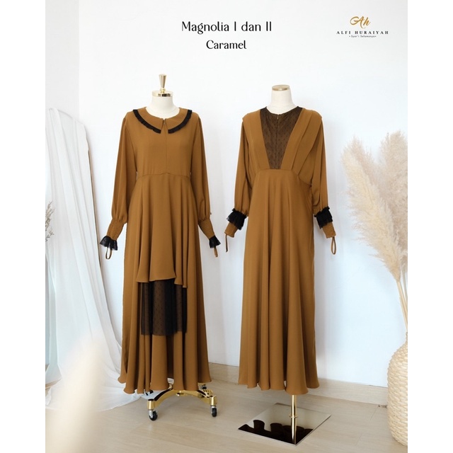 Gamis Only Caramel Magnolia I Ied Series Size M by Alfi Huraiyah