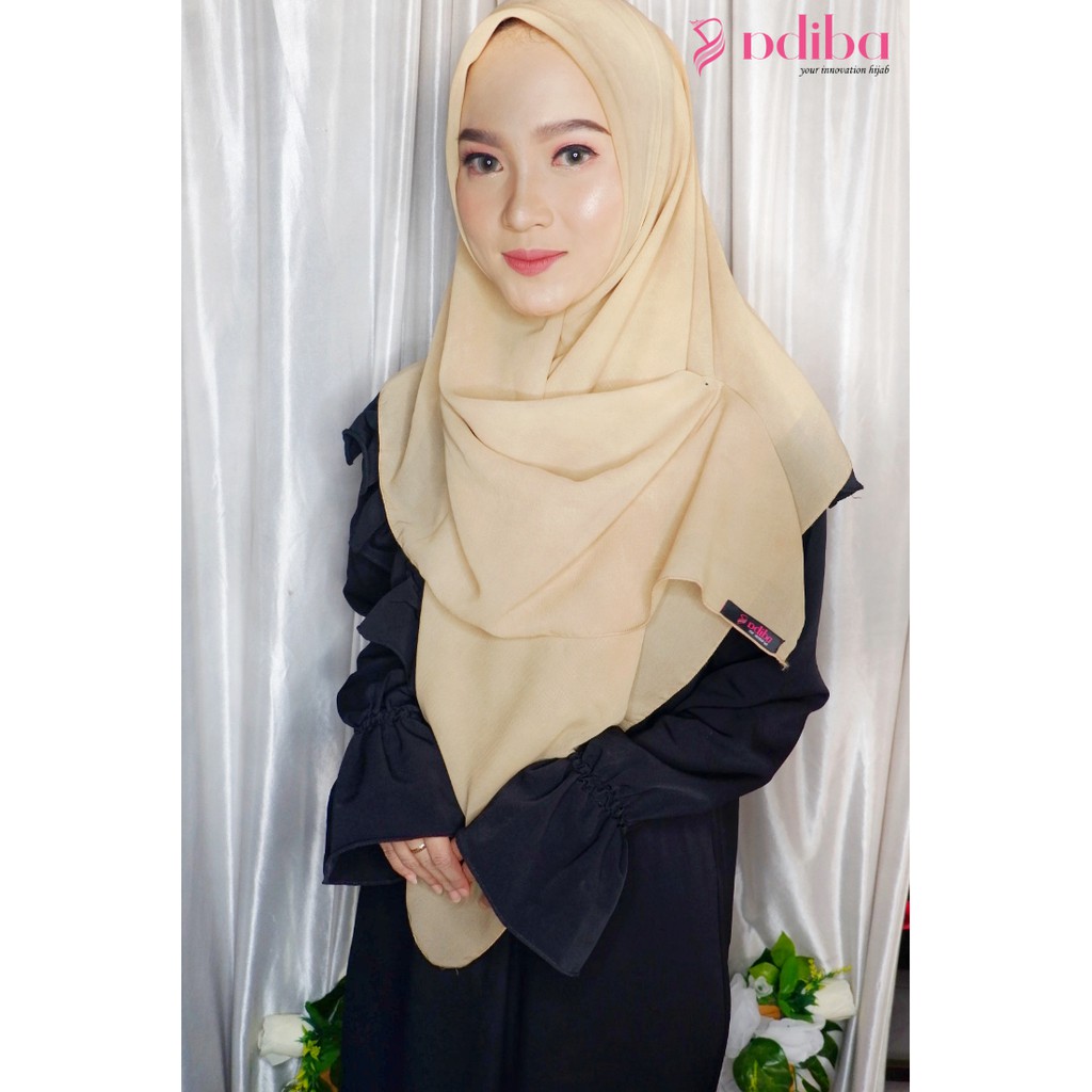 Hijab Segiempat Murah Hijab Syari Hijab Warna Cream Adiba Shopee Indonesia