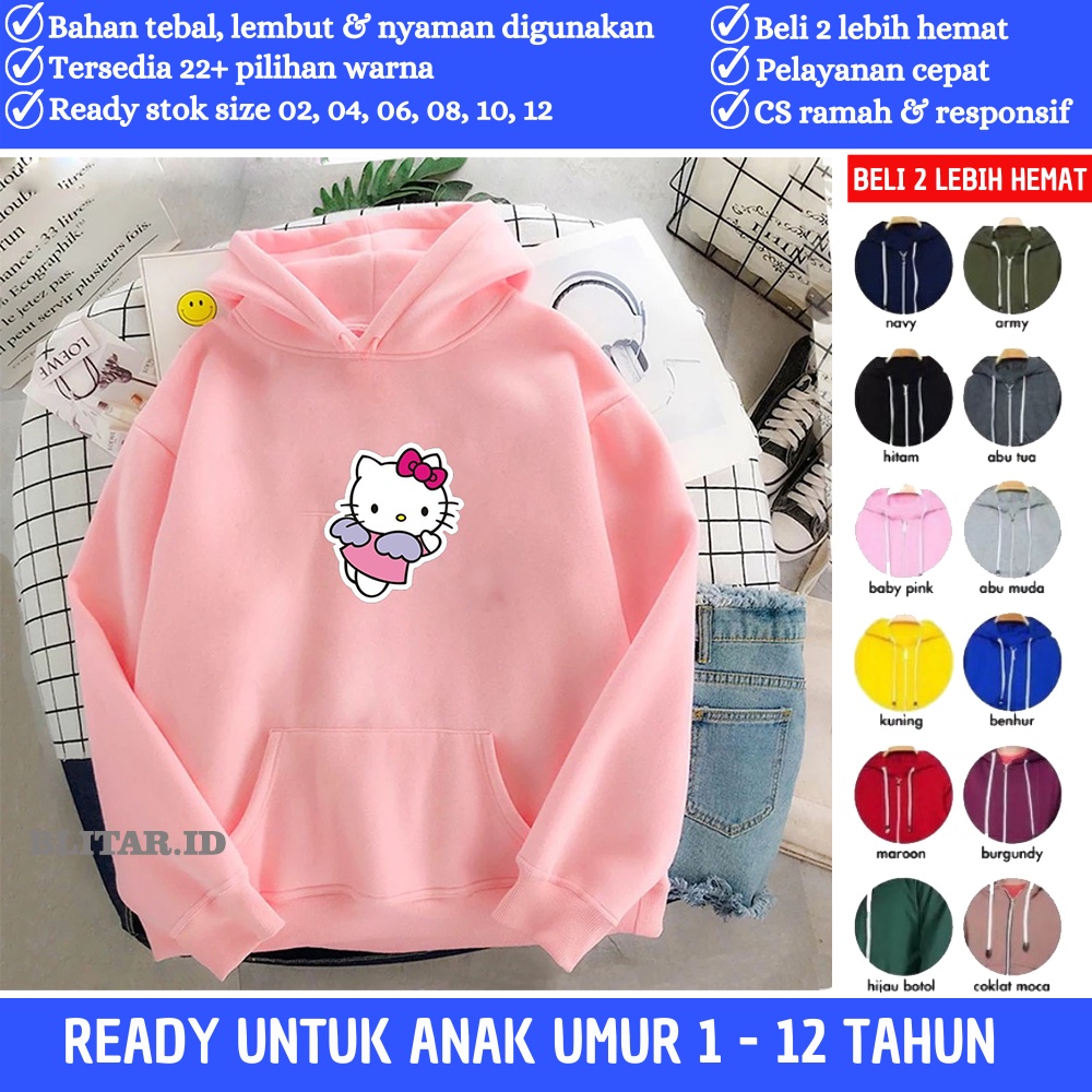 Jaket Jacket Hudi Hodie Jemper Jumper Anak Perempuan Wanita Umur 1 2 3 4 5 6 7 8 9 10 11 12 Tahun Th